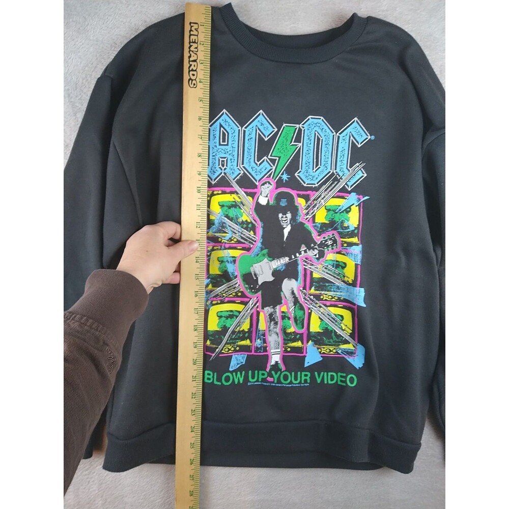 AC/DC Sweatshirt Adult Large - Black Blow Up Your Video Crewneck 2016 Pullover - Picture 7 of 12